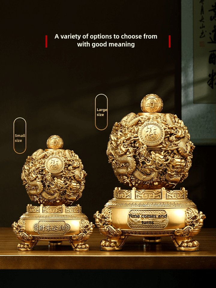 Fortune Comes and Turns Dragon Turns the Universe Cauldron Ornament - BuddhaEnergyHealing