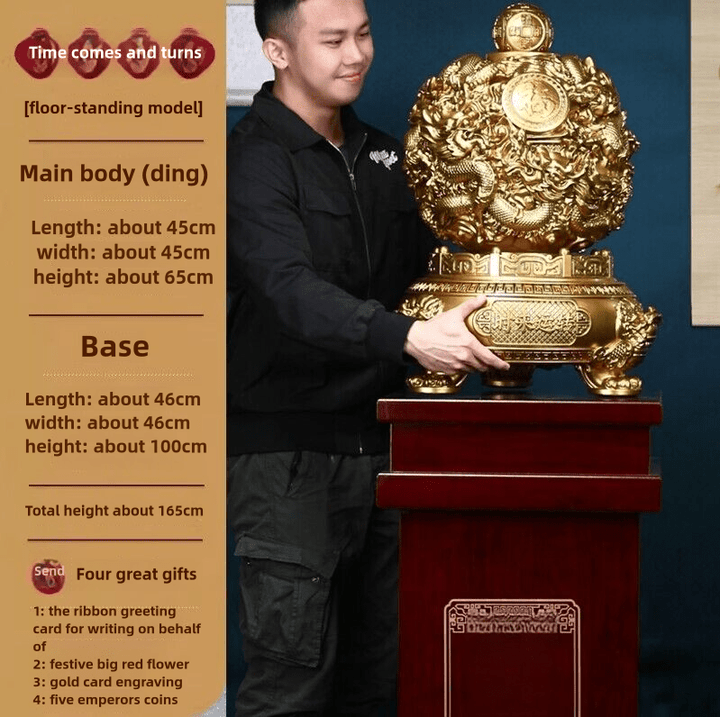 Fortune Comes and Turns Dragon Turns the Universe Cauldron Ornament - BuddhaEnergyHealing