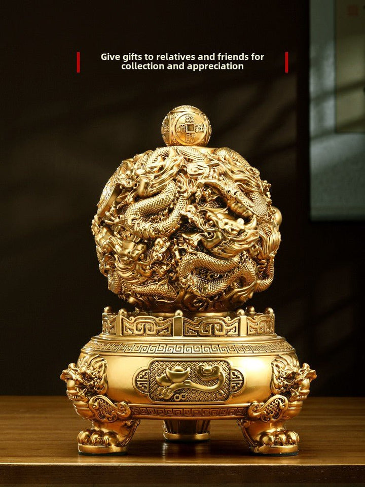 Fortune Comes and Turns Dragon Turns the Universe Cauldron Ornament - BuddhaEnergyHealing