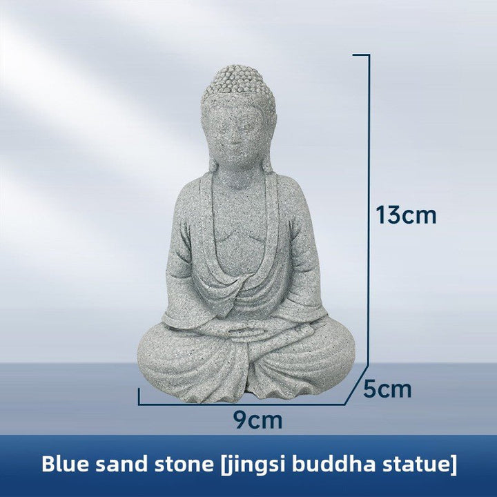 Green Sand Stone Monk Calm Peace Ornaments - BuddhaEnergyHealing