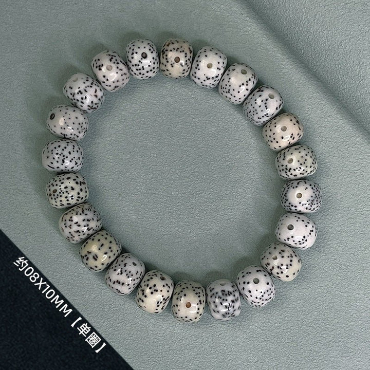 High Density Smooth White Star Moon Bodhi Meditation Bracelet - BuddhaEnergyHealing