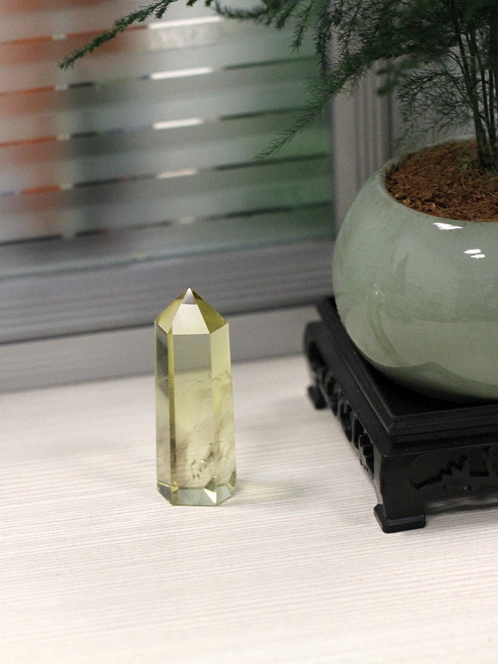 High Quality Natural Yellow Crystal Column Meditation Fortune Desktop Decoration - BuddhaEnergyHealing