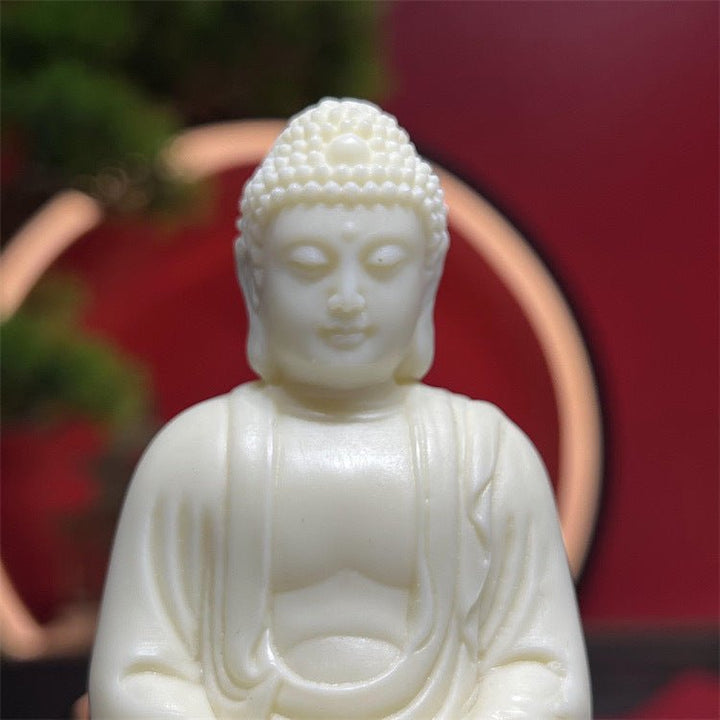 Ivory Nut Vairocana Buddha Statue Meditation Energy - BuddhaEnergyHealing
