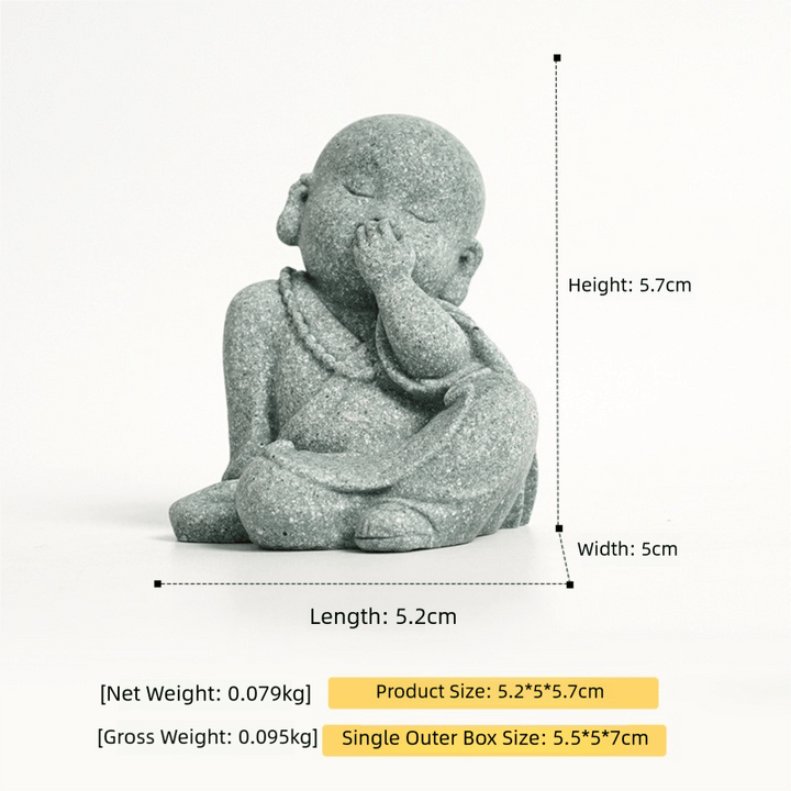 Mini Bald Monk Calm Peace Decoration - BuddhaEnergyHealing