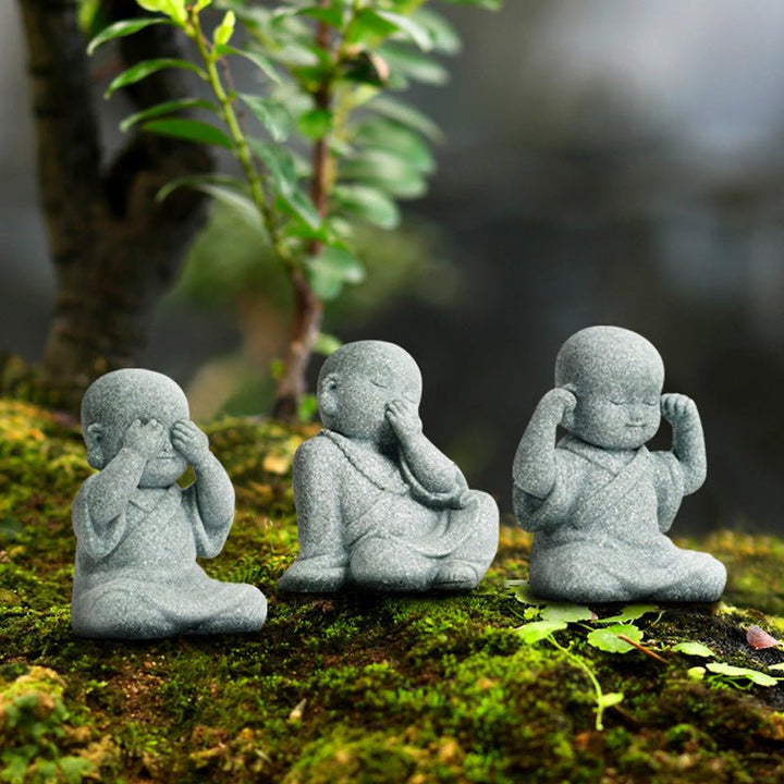 Mini Bald Monk Calm Peace Decoration - BuddhaEnergyHealing