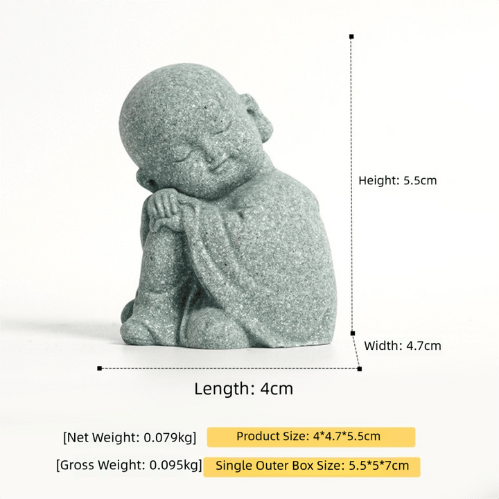 Mini Bald Monk Calm Peace Decoration - BuddhaEnergyHealing