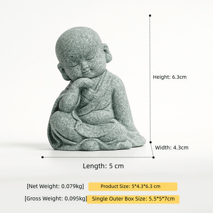 Mini Bald Monk Calm Peace Decoration - BuddhaEnergyHealing