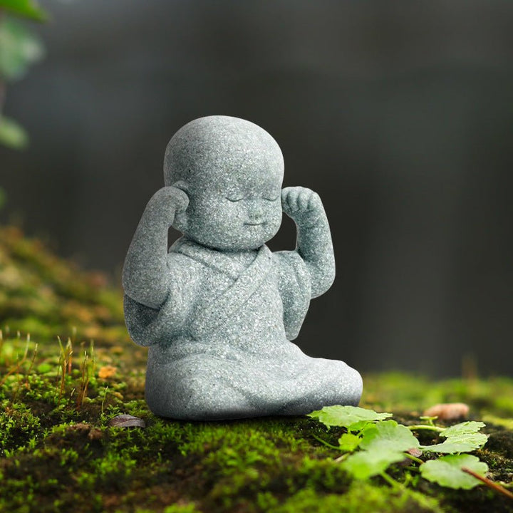 Mini Bald Monk Calm Peace Decoration - BuddhaEnergyHealing