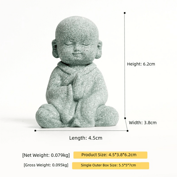 Mini Bald Monk Calm Peace Decoration - BuddhaEnergyHealing