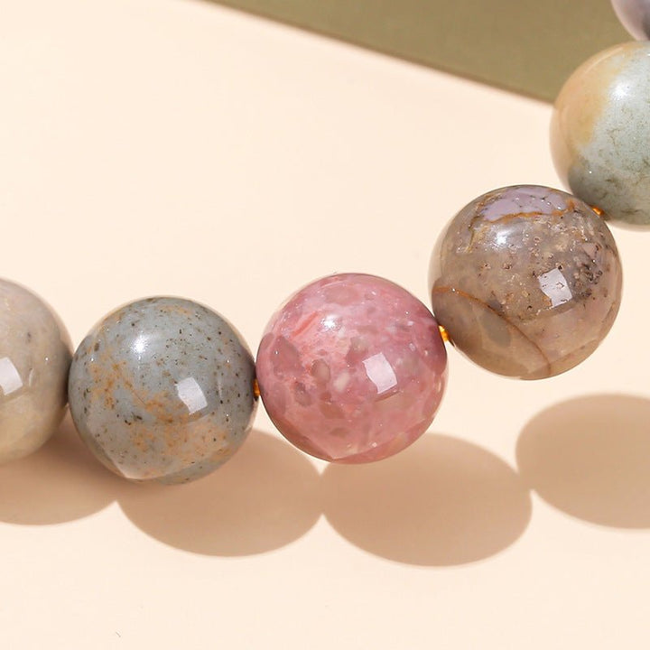 Natural Alashan Agate Colorful Jade Protection Bracelet - BuddhaEnergyHealing
