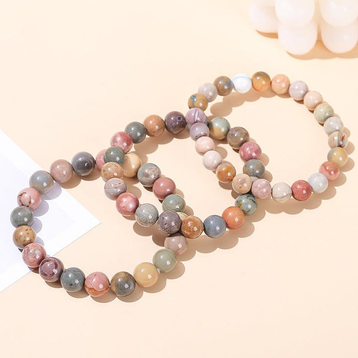 Natural Alashan Agate Colorful Jade Protection Bracelet - BuddhaEnergyHealing