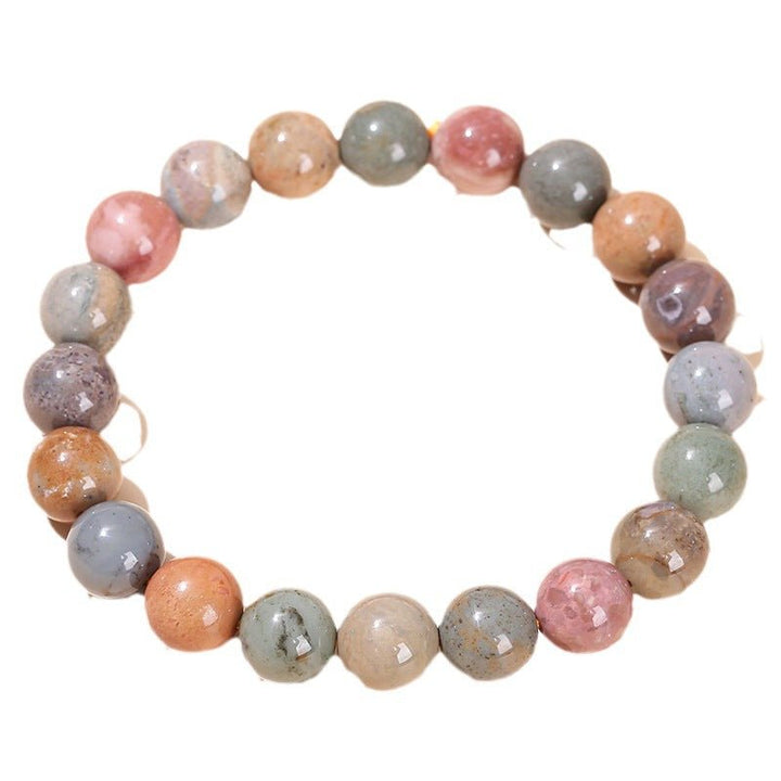 Natural Alashan Agate Colorful Jade Protection Bracelet - BuddhaEnergyHealing