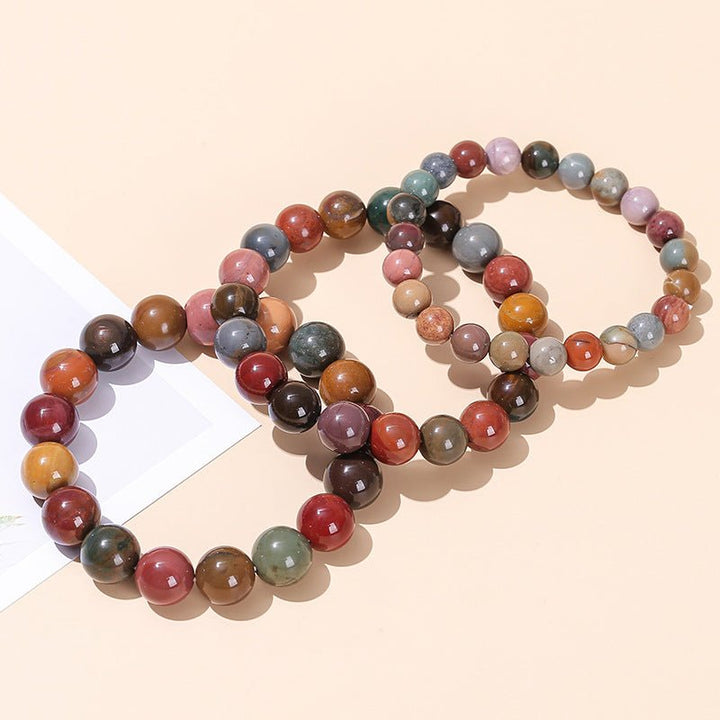 Natural Alashan Agate Colorful Jade Protection Bracelet - BuddhaEnergyHealing