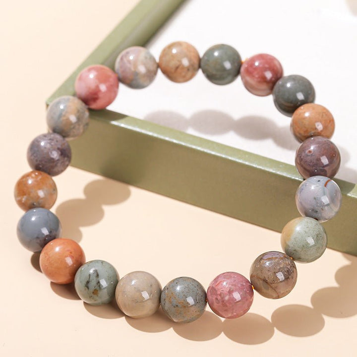 Natural Alashan Agate Colorful Jade Protection Bracelet - BuddhaEnergyHealing