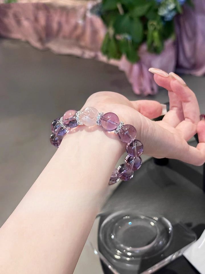 Natural Amethyst Bracelet Purple Crystal Calm Meditation Wealth Energy Bracelet - BuddhaEnergyHealing