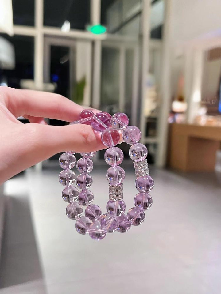 Natural Amethyst Bracelet Purple Crystal Calm Meditation Wealth Energy Bracelet - BuddhaEnergyHealing