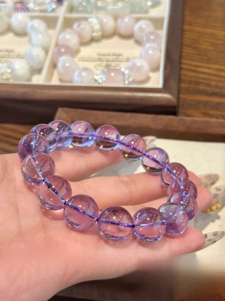 Natural Amethyst Bracelet Purple Crystal Calm Meditation Wealth Energy Bracelet - BuddhaEnergyHealing