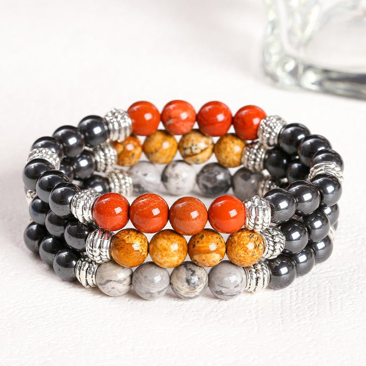 Natural Black Gallstone Map Stone Bracelet - BuddhaEnergyHealing