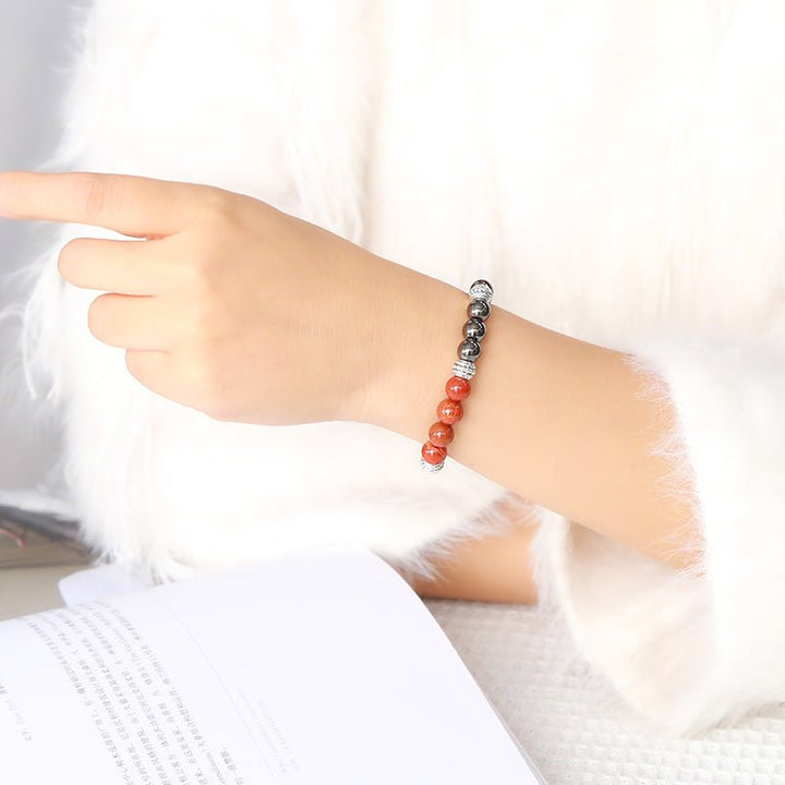 Natural Black Gallstone Map Stone Bracelet - BuddhaEnergyHealing