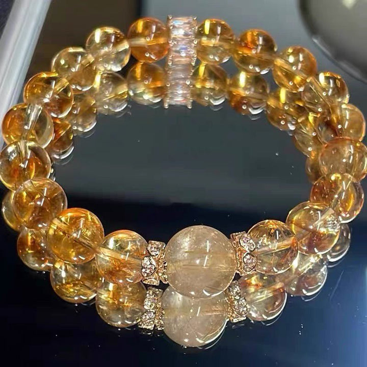 Natural Citrine Lucky Fortune Rich Wealth Energy Bracelet - BuddhaEnergyHealing