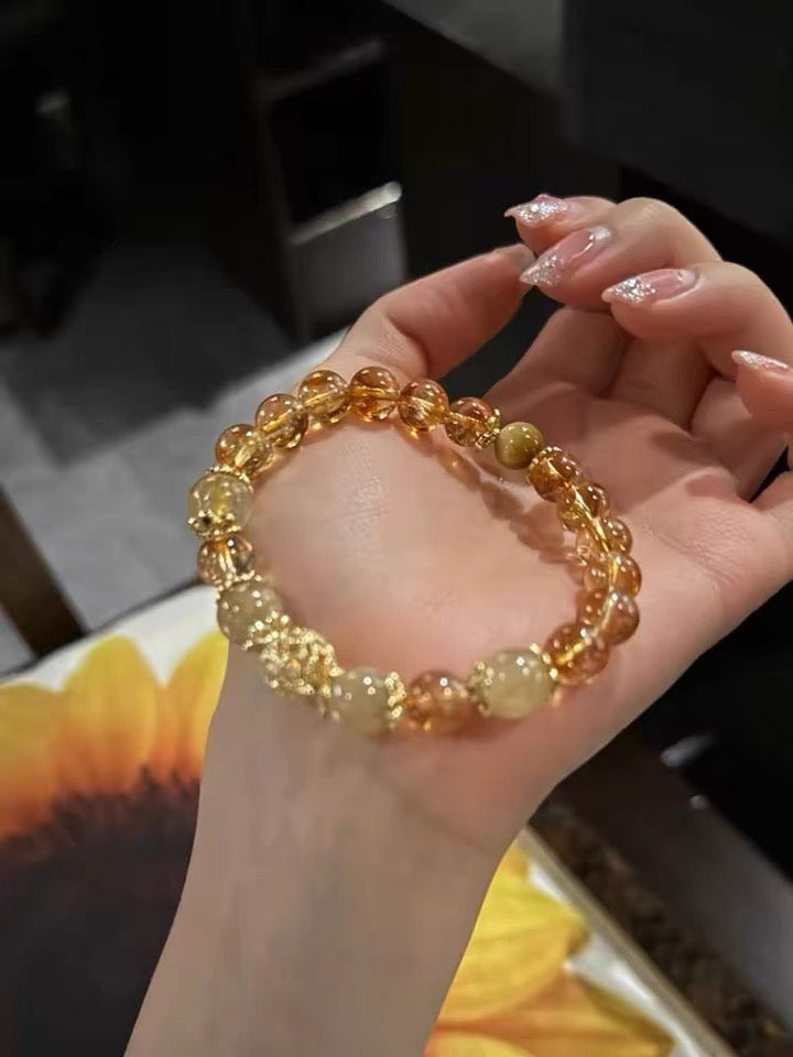 Natural Citrine Lucky Fortune Rich Wealth Energy Bracelet - BuddhaEnergyHealing