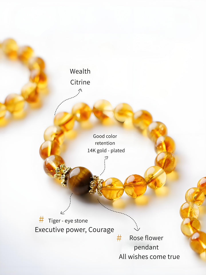 Natural Citrine Money Drawing and Luck Changing Crystal Bracelet - BuddhaEnergyHealing