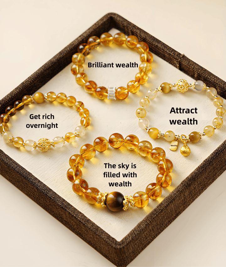 Natural Citrine Money Drawing and Luck Changing Crystal Bracelet - BuddhaEnergyHealing