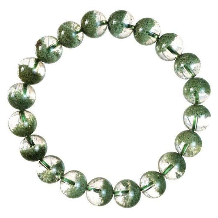 Natural Crystal Green Phantom Quartz Healing Meditation Wellness Bracelet - BuddhaEnergyHealing