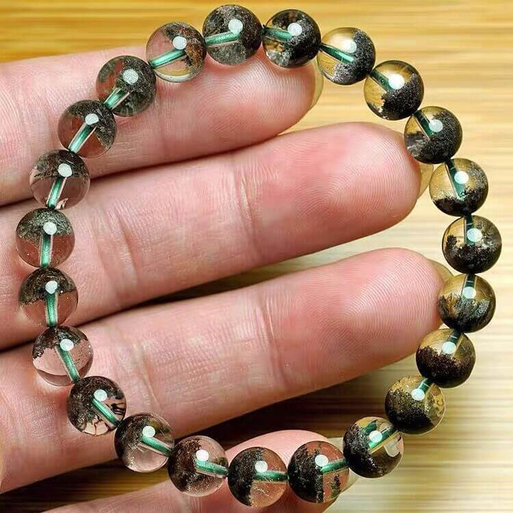 Natural Crystal Green Phantom Quartz Healing Meditation Wellness Bracelet - BuddhaEnergyHealing