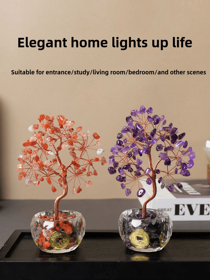 Natural Crystal Rich Tree Wealth Energy Home Decoration - BuddhaEnergyHealing