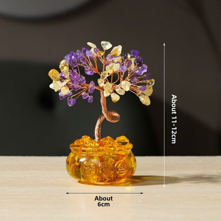 Natural Crystal Rich Tree Wealth Energy Home Decoration - BuddhaEnergyHealing