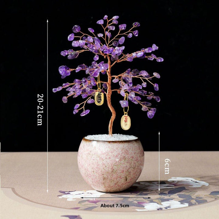 Natural Crystal Rich Tree Wealth Energy Home Decoration - BuddhaEnergyHealing