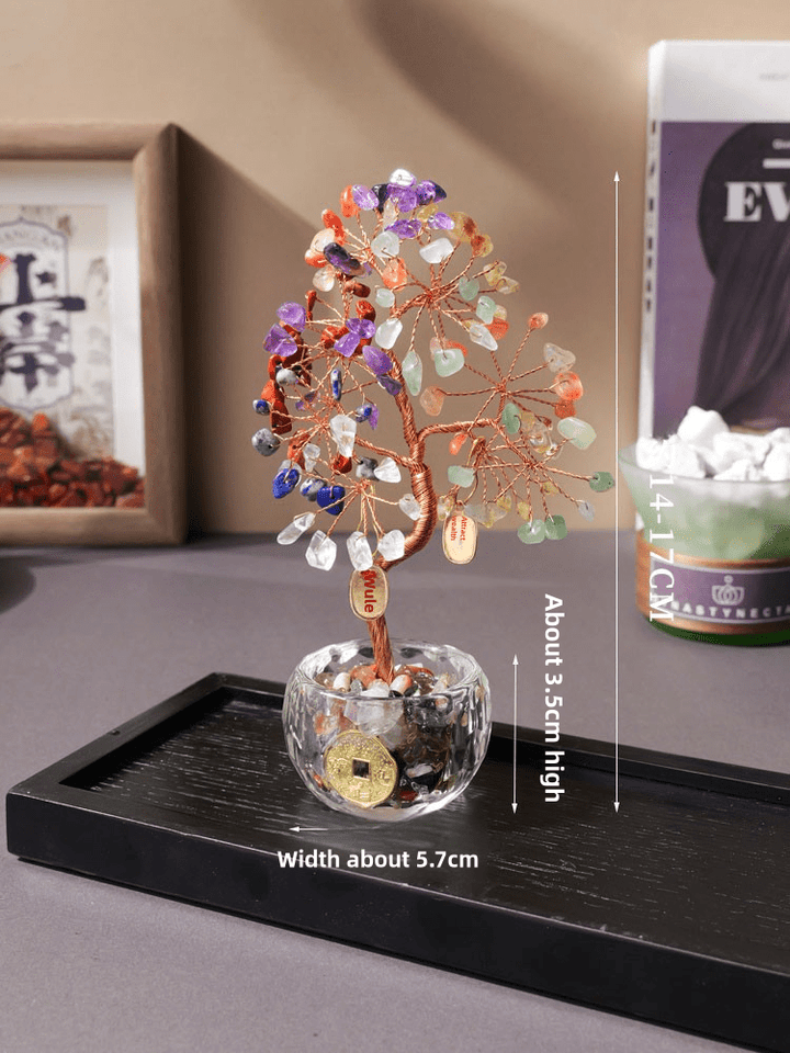 Natural Crystal Rich Tree Wealth Energy Home Decoration - BuddhaEnergyHealing