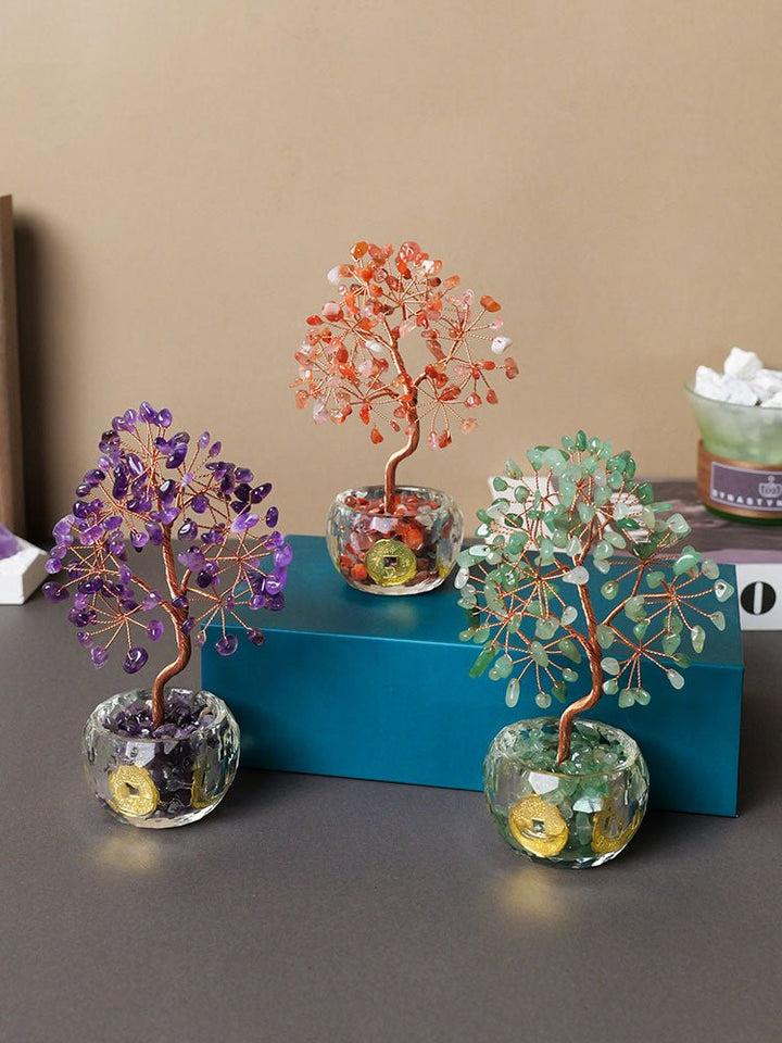 Natural Crystal Rich Tree Wealth Energy Home Decoration - BuddhaEnergyHealing