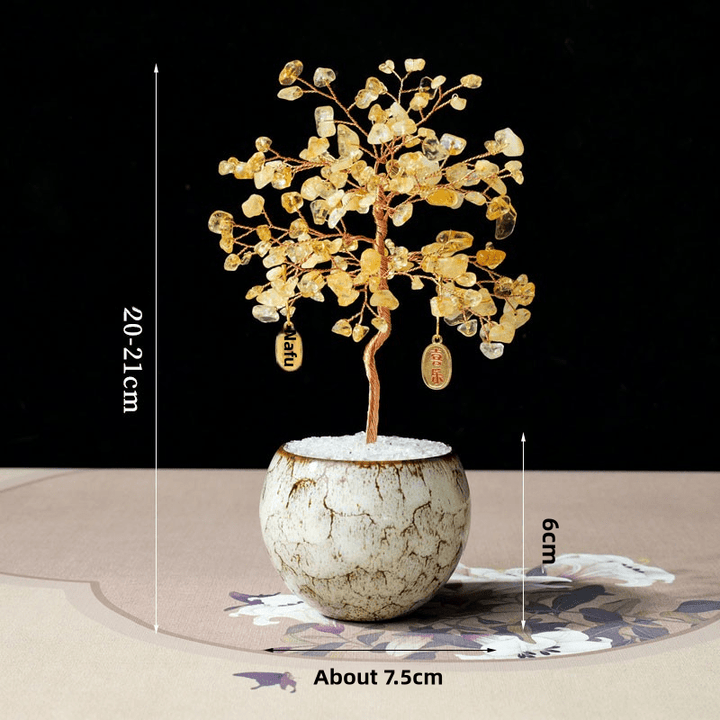 Natural Crystal Rich Tree Wealth Energy Home Decoration - BuddhaEnergyHealing