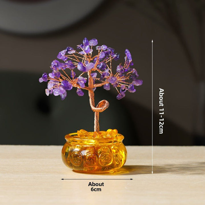 Natural Crystal Rich Tree Wealth Energy Home Decoration - BuddhaEnergyHealing