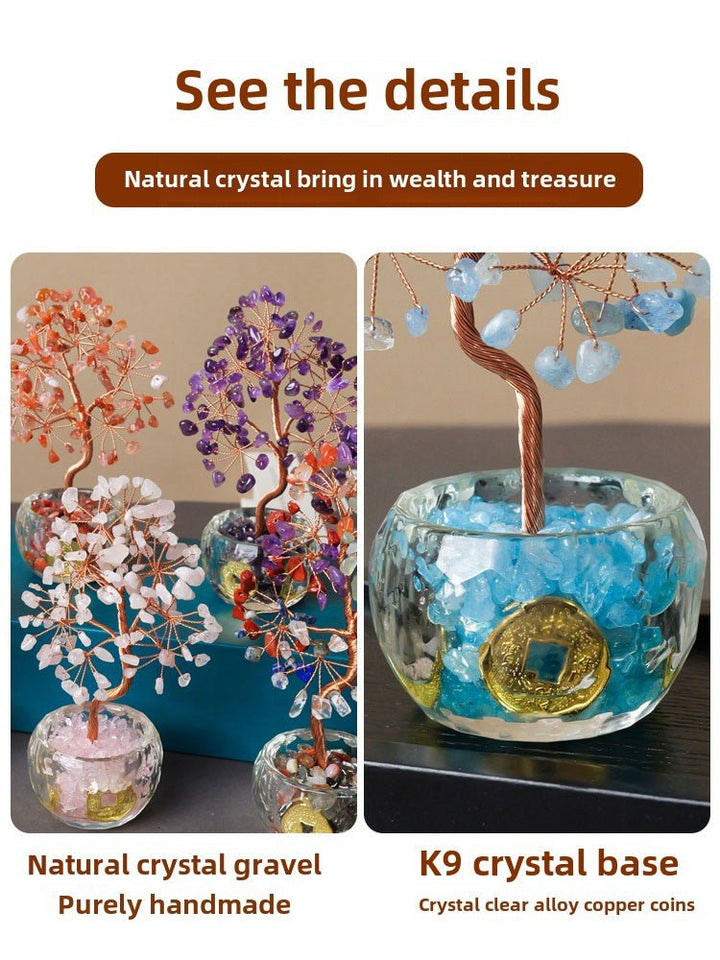 Natural Crystal Rich Tree Wealth Energy Home Decoration - BuddhaEnergyHealing
