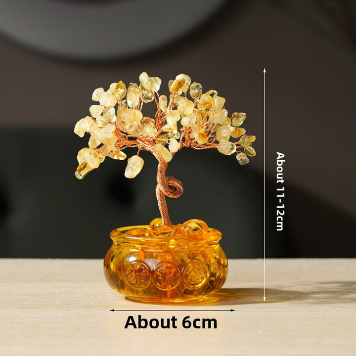 Natural Crystal Rich Tree Wealth Energy Home Decoration - BuddhaEnergyHealing
