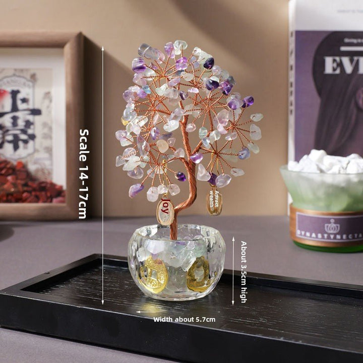 Natural Crystal Rich Tree Wealth Energy Home Decoration - BuddhaEnergyHealing