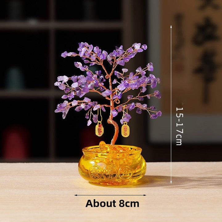 Natural Crystal Rich Tree Wealth Energy Home Decoration - BuddhaEnergyHealing