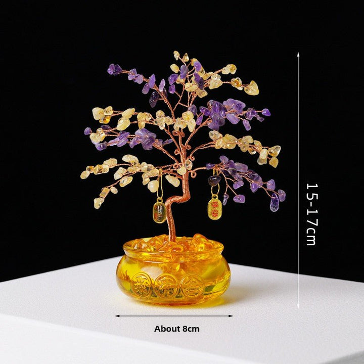 Natural Crystal Rich Tree Wealth Energy Home Decoration - BuddhaEnergyHealing