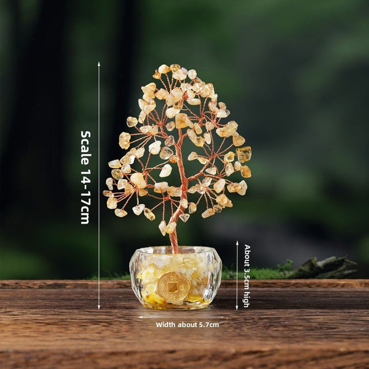 Natural Crystal Rich Tree Wealth Energy Home Decoration - BuddhaEnergyHealing
