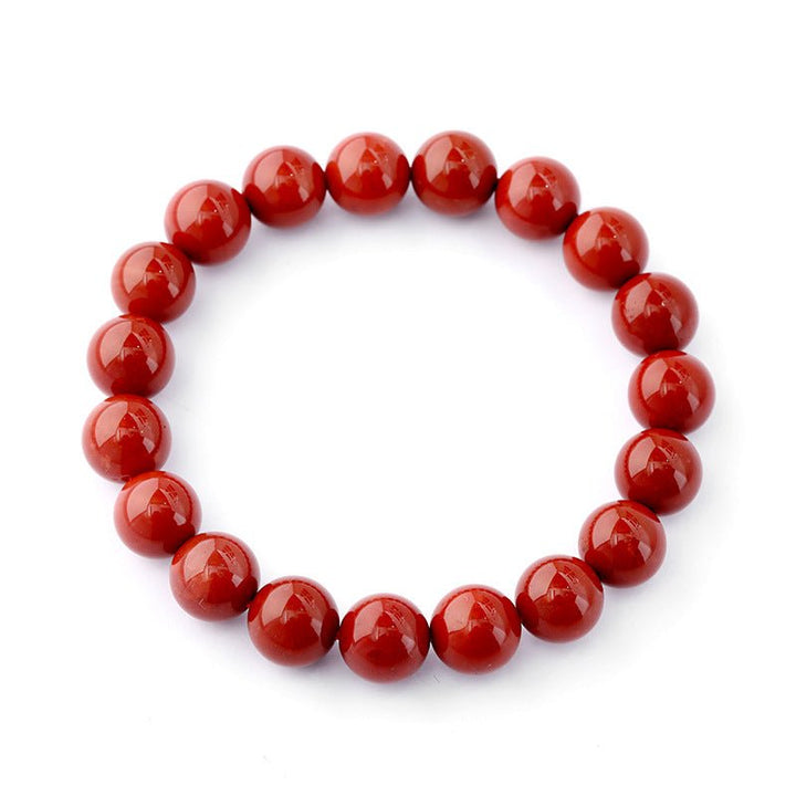 Natural Full South Red Agate Round Bead Protection Bracelet - BuddhaEnergyHealing