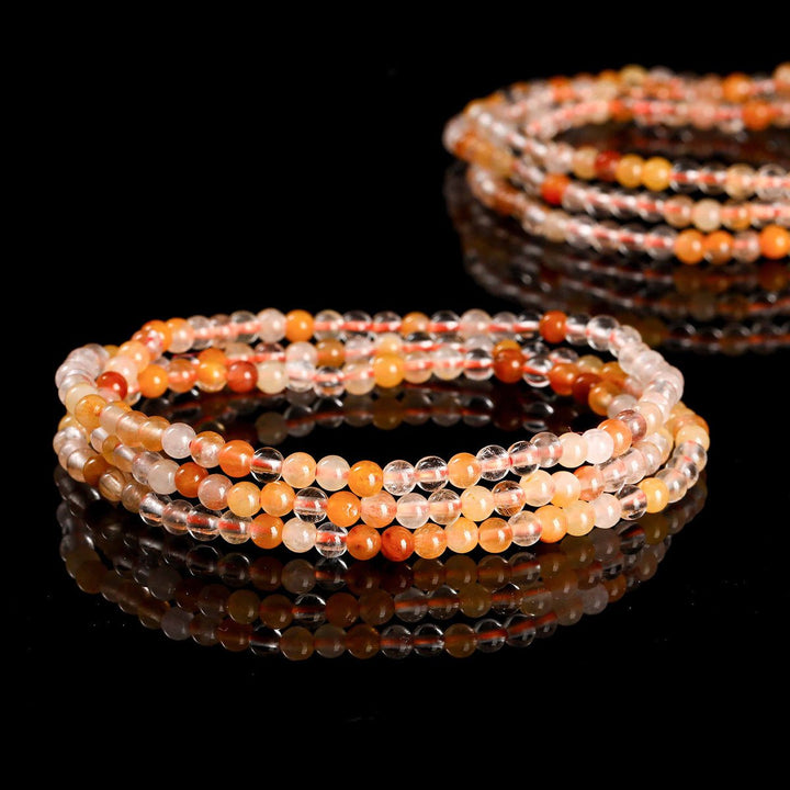 Natural Ice Transparent Color Hair Crystal Multi - loop Wealth Bracelet - BuddhaEnergyHealing