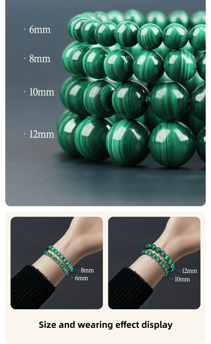 Natural Malachite Layered Green Protection Energy Bracelet - BuddhaEnergyHealing