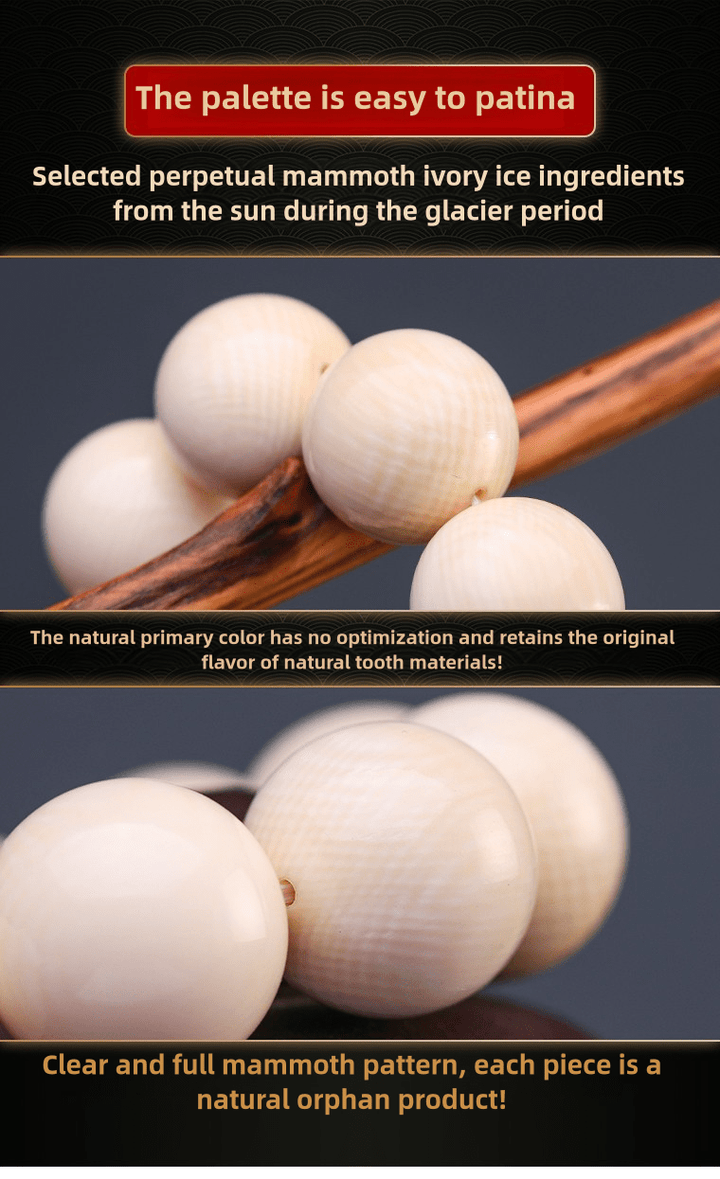 Natural Mammoth Ivory Protection Wealth Lucky Calm Bracelet - BuddhaEnergyHealing