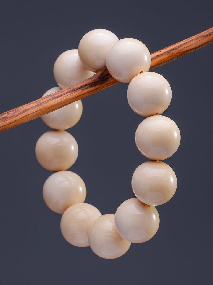 Natural Mammoth Ivory Protection Wealth Lucky Calm Bracelet - BuddhaEnergyHealing