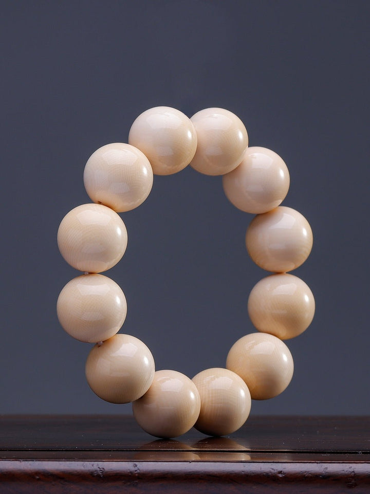 Natural Mammoth Ivory Protection Wealth Lucky Calm Bracelet - BuddhaEnergyHealing