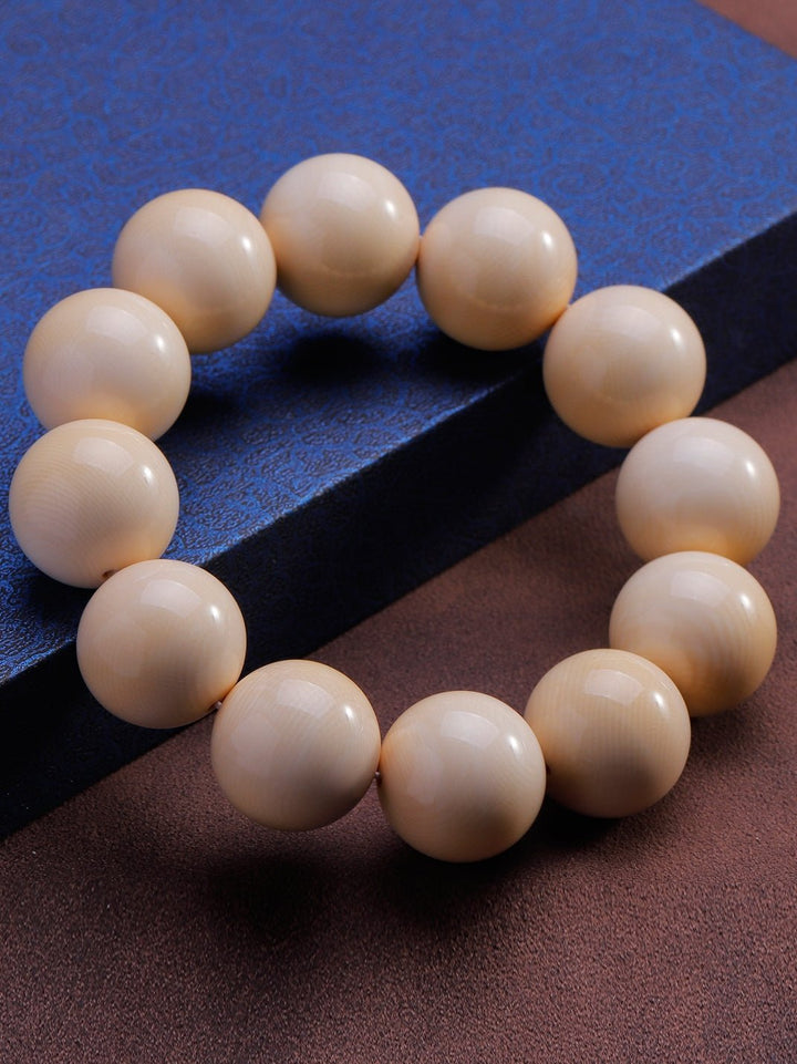 Natural Mammoth Ivory Protection Wealth Lucky Calm Bracelet - BuddhaEnergyHealing