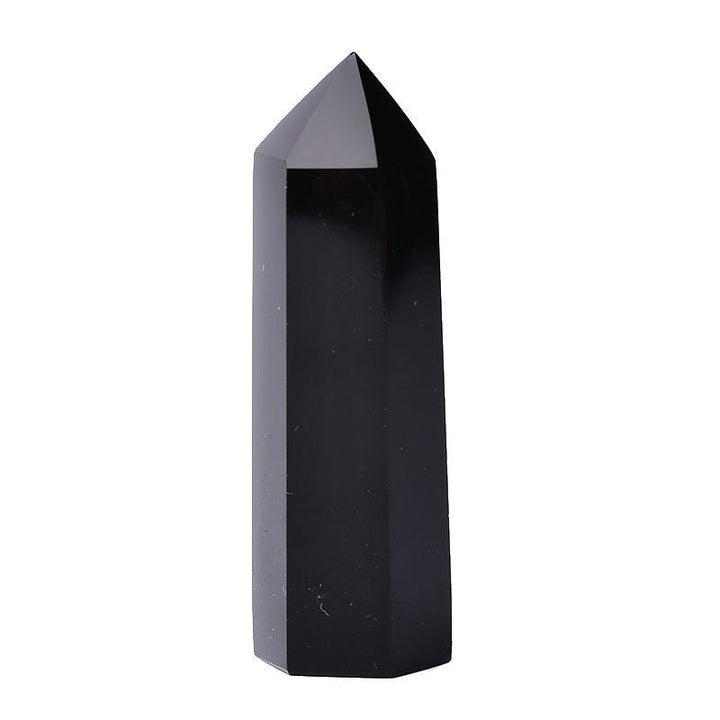 Natural Obsidian Crystal Column Protection Energy Home Decoration - BuddhaEnergyHealing
